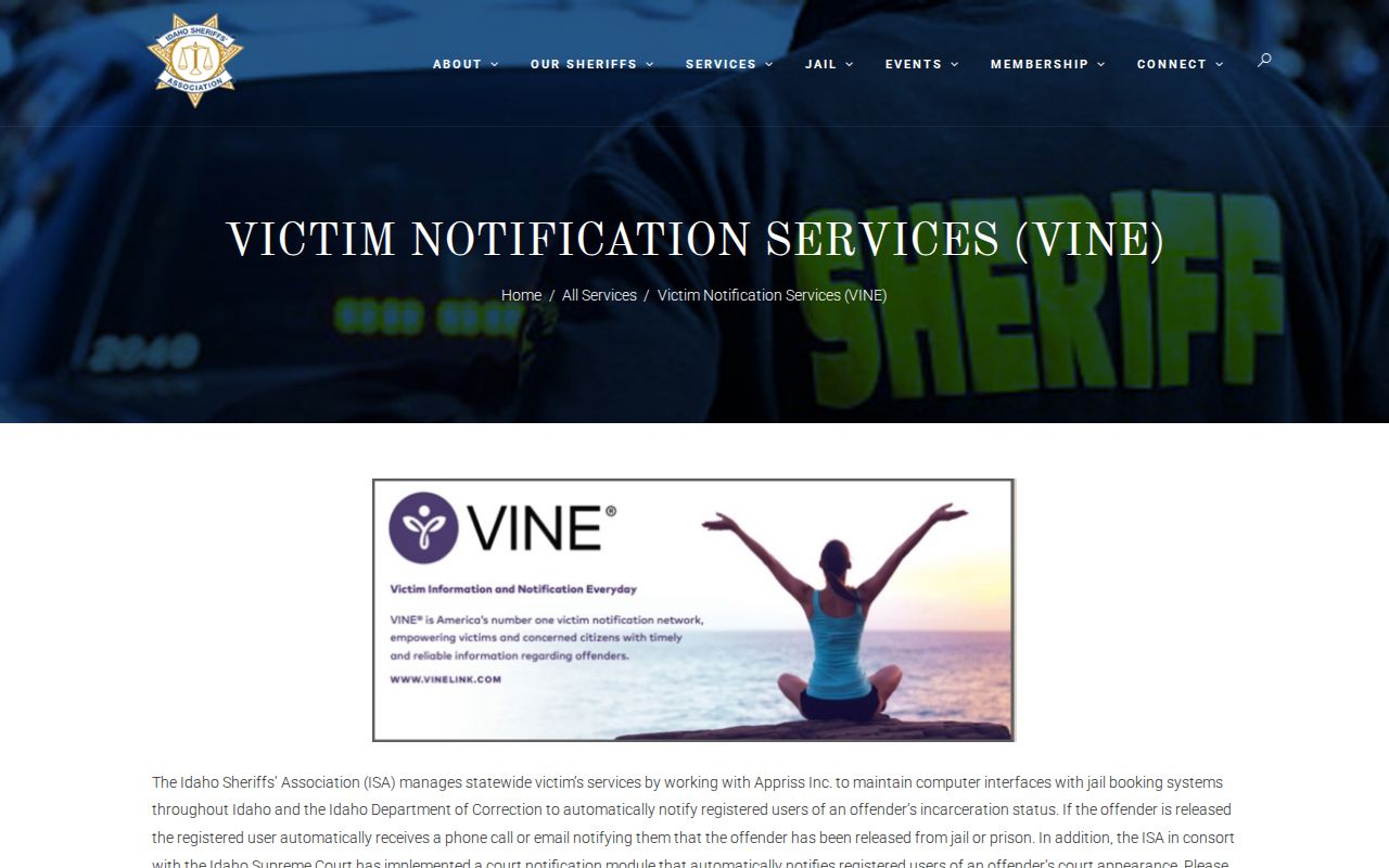 Idaho VINE coverage for Bingham County release notifications